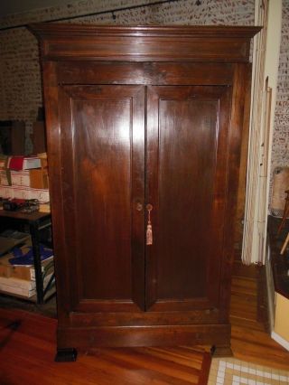 Majestic Antique French Walnut Louis Philippe Armoire H 88 " X W 52 " 1850 
