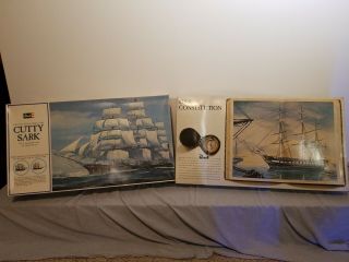 Vintage 1974 Revell H - 399 Cutty Sark And 1965 Revell H - 386 Uss Constitution -