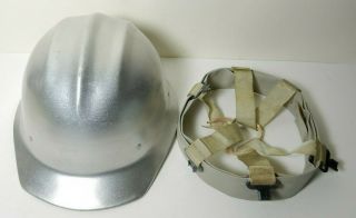 VINTAGE silver ALUMINUM BULLARD 502 Hard Hat IRONWORKER WITH SUSPENSION 2