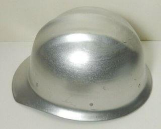 VINTAGE silver ALUMINUM BULLARD 502 Hard Hat IRONWORKER WITH SUSPENSION 3