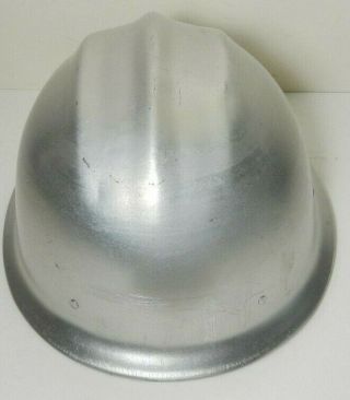 VINTAGE silver ALUMINUM BULLARD 502 Hard Hat IRONWORKER WITH SUSPENSION 5