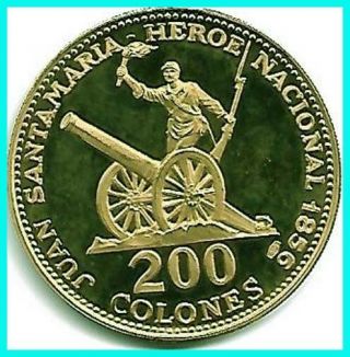 Costa Rica 1970 200 Colone Gold Coin, .  Rare