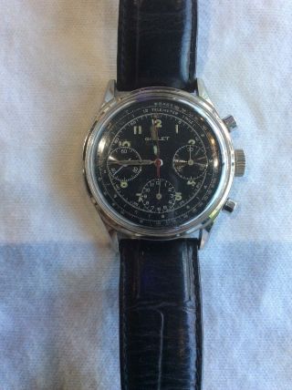 Vintage Gallet Multichron Jim Clark Case Valjoux 72 Wristwatch