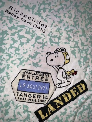 Vintage Snoopy Charlie Brown Single/Twin Duvet Cover Sheet RARE 3