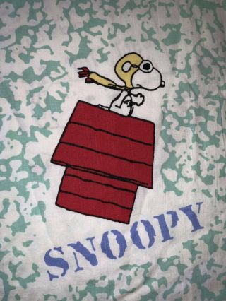 Vintage Snoopy Charlie Brown Single/Twin Duvet Cover Sheet RARE 6