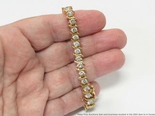 8ctw White Diamond Bracelet 14k Gold Ladies Vintage Tennis 6.  75in Long 11