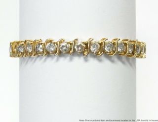 8ctw White Diamond Bracelet 14k Gold Ladies Vintage Tennis 6.  75in Long