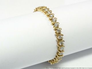 8ctw White Diamond Bracelet 14k Gold Ladies Vintage Tennis 6.  75in Long 2