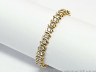 8ctw White Diamond Bracelet 14k Gold Ladies Vintage Tennis 6.  75in Long 4