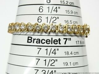 8ctw White Diamond Bracelet 14k Gold Ladies Vintage Tennis 6.  75in Long 9