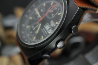 Vintage HEUER PASADENA Automatic Chronograph Valjoux 7750 Black PVD Men ' s Watch 3