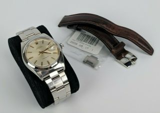 Rolex Oysterdate 6694 W/ 78350 Bracelet - Extra Leather Band Link - Vintage 1974