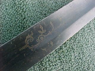 Antique Pre Civil War 1830s U.  S.  Officer ' s Sword / Saber W Blade Etchings Texas 10