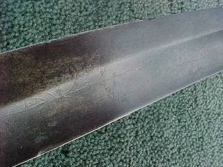 Antique Pre Civil War 1830s U.  S.  Officer ' s Sword / Saber W Blade Etchings Texas 12