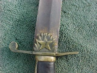 Antique Pre Civil War 1830s U.  S.  Officer ' s Sword / Saber W Blade Etchings Texas 6