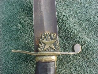 Antique Pre Civil War 1830s U.  S.  Officer ' s Sword / Saber W Blade Etchings Texas 7