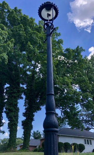 Antique Gas Street Lamp Light 1800’s Architectural Salvage 11” Cast Iron Pole