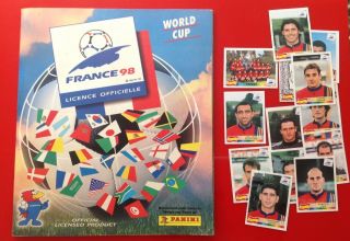 Vintage Panini World Cup France 1998 Football Sticker Album 90 Complete