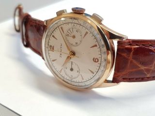 Rare Men ' s Vintage Watch Chronograph Zenith 156 Pink Gold 50 ' S 3