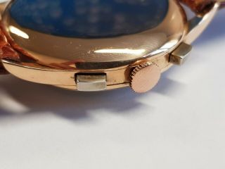 Rare Men ' s Vintage Watch Chronograph Zenith 156 Pink Gold 50 ' S 5