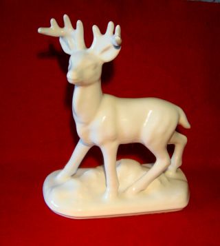 Rare Vintage Blue Mountain Pottery White Deer Limited Figurine Sticker