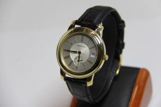 TIFFANY & CO.  MARK ROUND (RARE) SOLID 18K GOLD DATE MENS GENT.  WATCH RET.  $4300 5