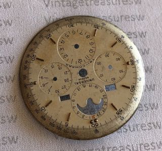 VINTAGE UNIVERSAL GENEVE TRI COMPAX CHRONOGRAPH MOONPHASE DIAL SPARE PARTS 10