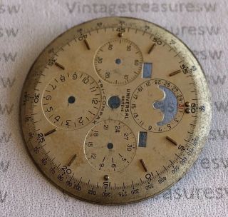 VINTAGE UNIVERSAL GENEVE TRI COMPAX CHRONOGRAPH MOONPHASE DIAL SPARE PARTS 11