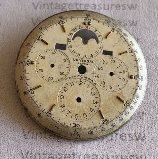 VINTAGE UNIVERSAL GENEVE TRI COMPAX CHRONOGRAPH MOONPHASE DIAL SPARE PARTS 12