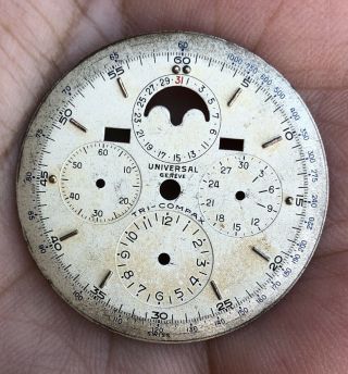 Vintage Universal Geneve Tri Compax Chronograph Moonphase Dial Spare Parts