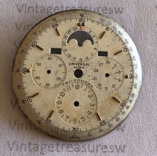 VINTAGE UNIVERSAL GENEVE TRI COMPAX CHRONOGRAPH MOONPHASE DIAL SPARE PARTS 4