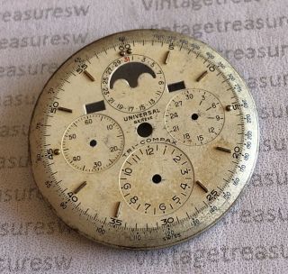 VINTAGE UNIVERSAL GENEVE TRI COMPAX CHRONOGRAPH MOONPHASE DIAL SPARE PARTS 6