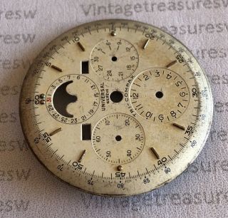 VINTAGE UNIVERSAL GENEVE TRI COMPAX CHRONOGRAPH MOONPHASE DIAL SPARE PARTS 7