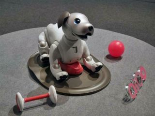 Sony Aibo Ers - 1000 White Robot Dog Very Rare With Dice,  Bone And Pad From Japan