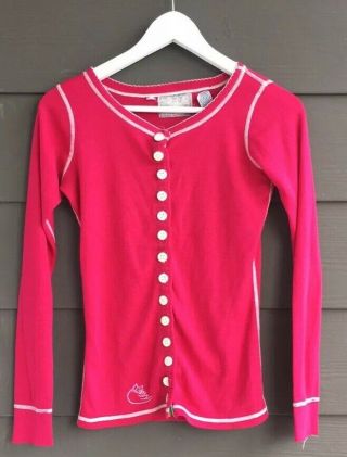 Vintage Alley Cat By Betsey Johnson Pink Button Down Cardigan/top