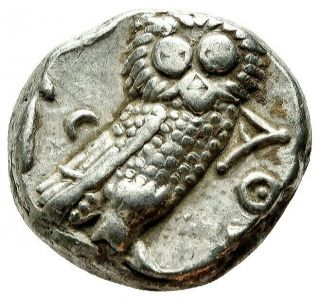 Ancient Greek Attica Athens.  Circa 353 - 294 Bc Thick Tetradrachm.  Full Silver Owl