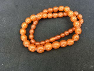 Vintage Ussr Natural 30.  3gr Honey Ball Baltic Amber Beads Necklace 波羅的海琥珀