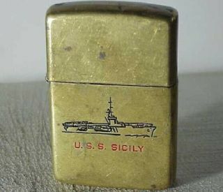 Vtg 1950 - 51 PAT.  2032695,  Brass Zippo Lighter,  