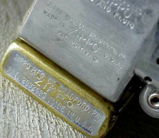 Vtg 1950 - 51 PAT.  2032695,  Brass Zippo Lighter,  