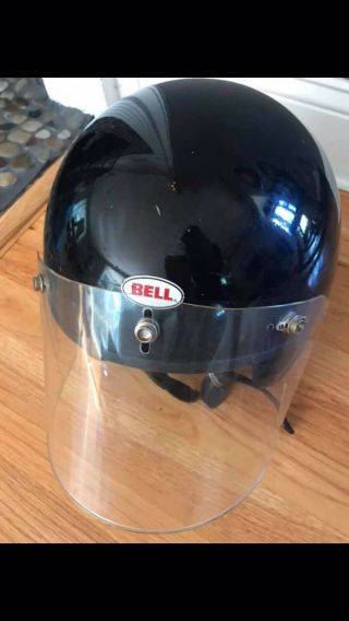 Vintage 75 Bell Magnum Motorcycle Helmet Dot Black
