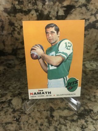 Joe Namath 1969 Topps Vintage Football Card 100 York Jets Hof