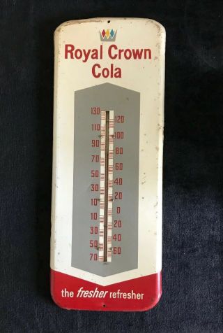 1950’s Vintage Royal Crown Cola Thermometer Sign 25 X 10 X 2 In Size
