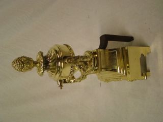 Pair French Antique Brass Bronze Ormolu Louis XVI Andirons Chenets 18th.  C 12