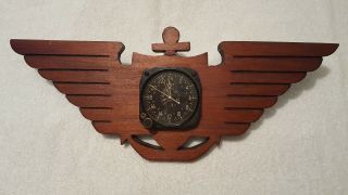 Vintage/rare Waltham Cdia 24 Hour 8 Day Clock Ww2 Era Clock Runs Good