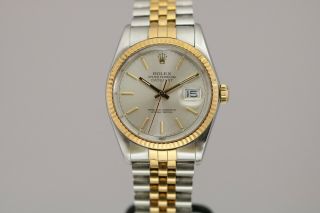 Rolex DateJust Stainless Steel & 18K Gold Vintage 36mm Watch 16013 Jubilee 2