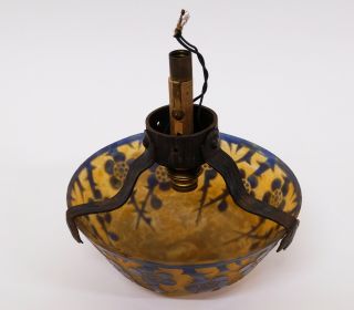 French Schneider Le Verre Français Art Nouveau Acid - Etched Glass Table Lamp 12