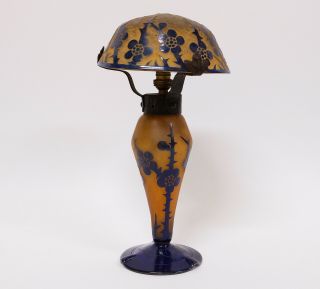 French Schneider Le Verre Français Art Nouveau Acid - Etched Glass Table Lamp 2