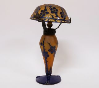 French Schneider Le Verre Français Art Nouveau Acid - Etched Glass Table Lamp 3