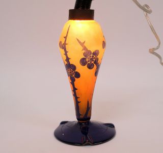 French Schneider Le Verre Français Art Nouveau Acid - Etched Glass Table Lamp 8