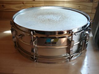 Vintage 1970 Ludwig Acrolite Aluminum Snare Drum With Case